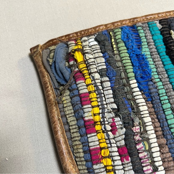 Will Leather Goods Woven Boho Clutch Wristlet • Leather Trim • Multicolor - Picture 6 of 16